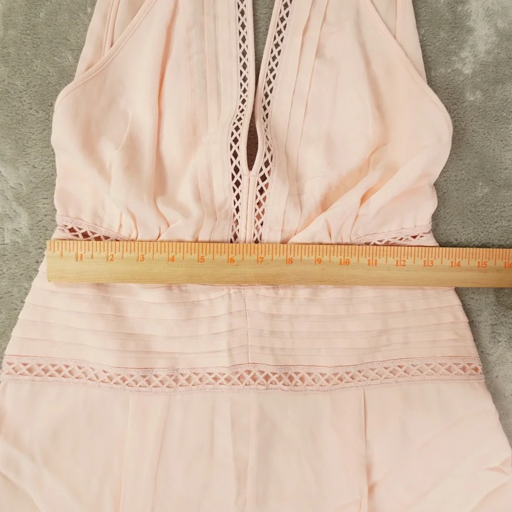 REISS Regular Wide Leg Resort Jumpsuit in Blush Pink Women's 4 Chic City - Picture 7 of 14